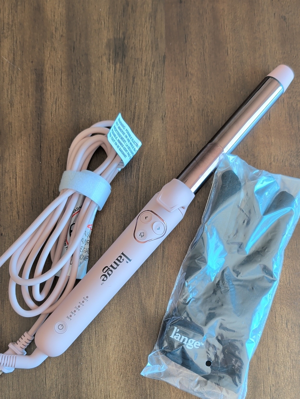 L'ange Pink Rotating Curling Wand